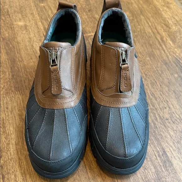 Polo by Ralph Lauren Mens Kewzip Brown Leather Duck Shoe - Picture 1 of 7